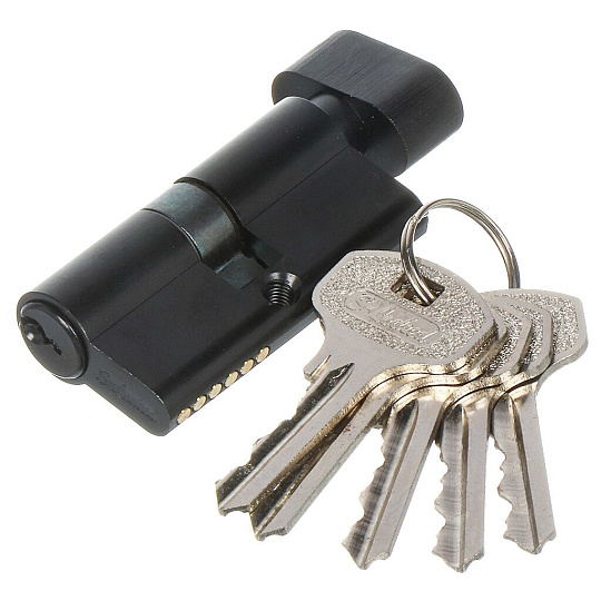 Замок врезной S-Locked, 162-40 мод. 247 BL, 120626, ручка в комплекте, цилиндровый, универсальный, черный