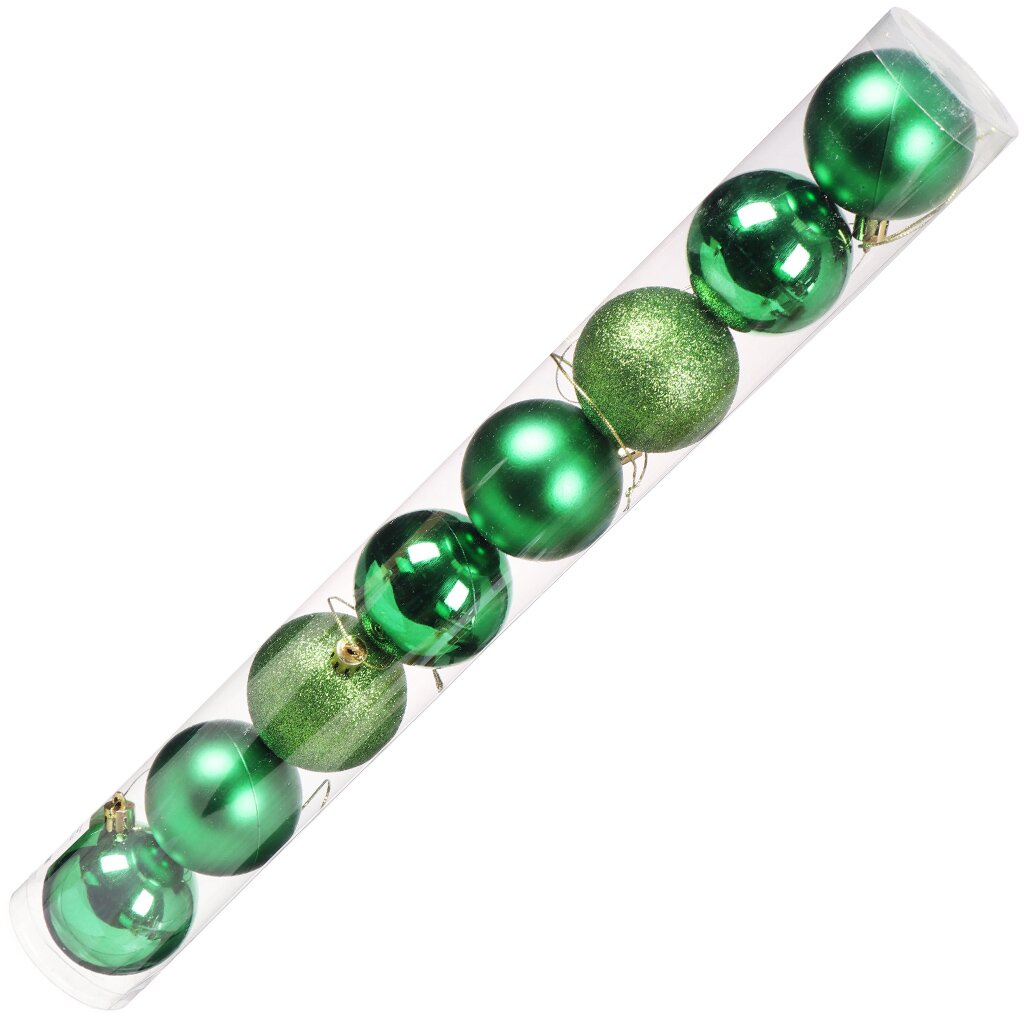 Елочный шар 8 шт, зеленый, 6 см, SYCB17-617
