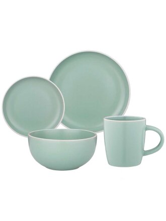Сервиз столовый керамика, 16 предметов, на 4 персоны, Lefard, Pandora Grey, 577-169, мятный