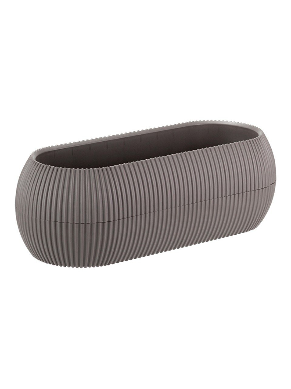 Кашпо пластик, 1.3 л, 28x11.5x9 см, овал, французский серый, Idea, Пиканто, М 3210