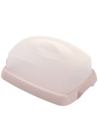 Масленка пластик, 16.7х12.1х6.9 см, крышка пластик, бирюзовый/серый/розовая, Martika, С62БИР/РОЗ/СЕР