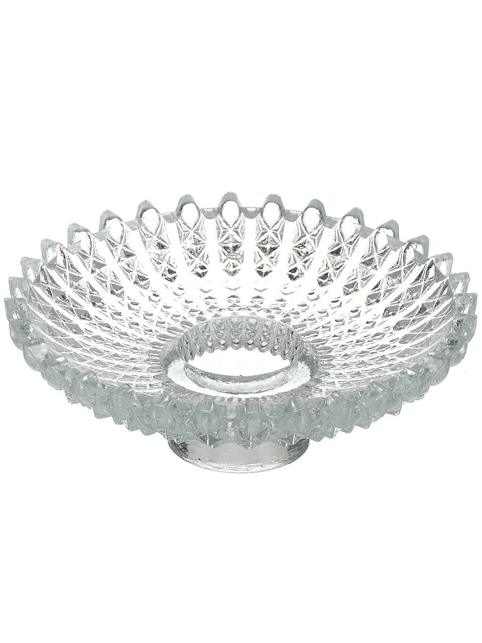 Подсвечник декоративный стекло, 1 свеча, 15х15х5.2 см, Evis, Корсо-2, большой, для интерьерных свечей, 3900001436