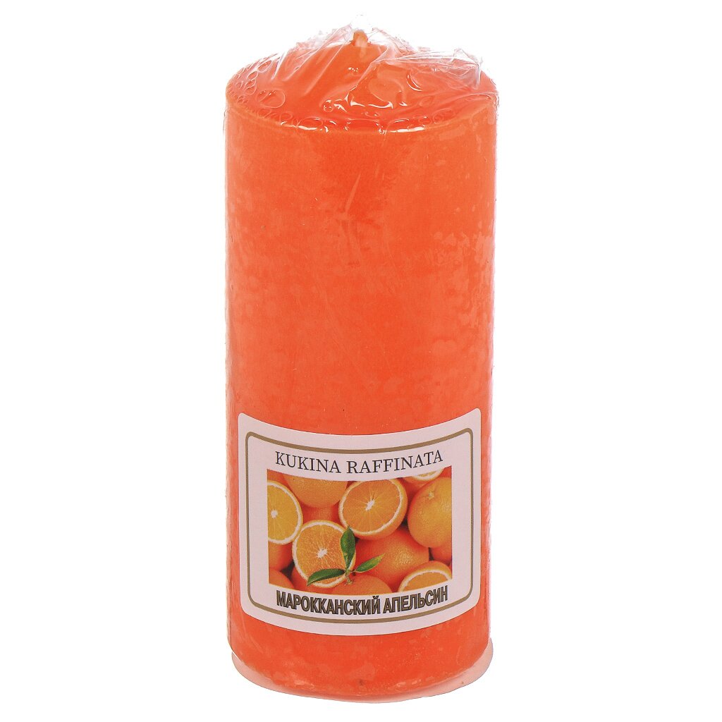 Свеча ароматическая, 12х5 см, столбик, Марокканский апельсин, 500037 когтеточка из джута столбик с шариком 40х40х73см коричневый