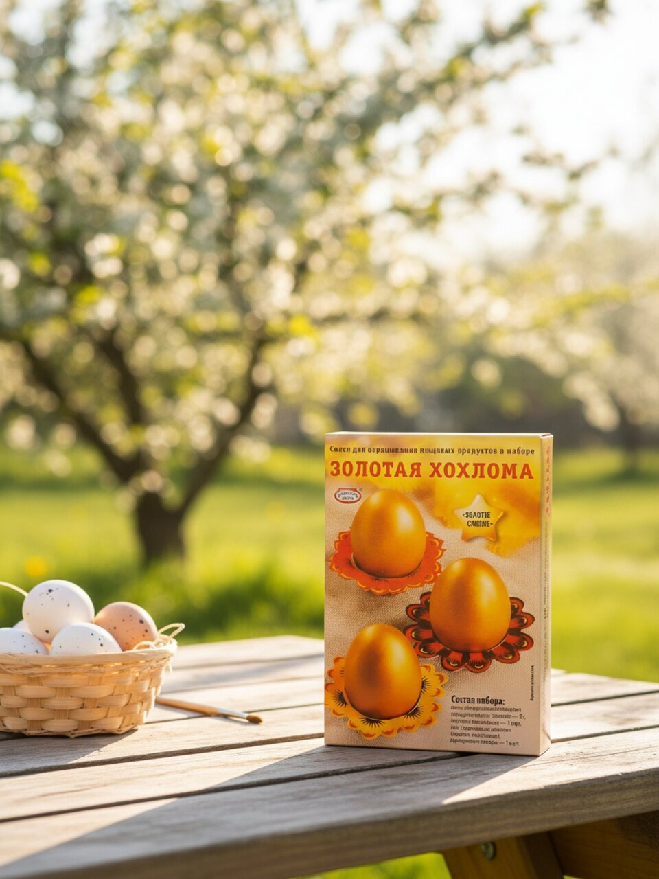 Набор для окрашивания и декорирования пасхальных яиц, красители, перчатки, подставки, 3 шт, Домашняя кухня, Золотая хохлома, 513-246