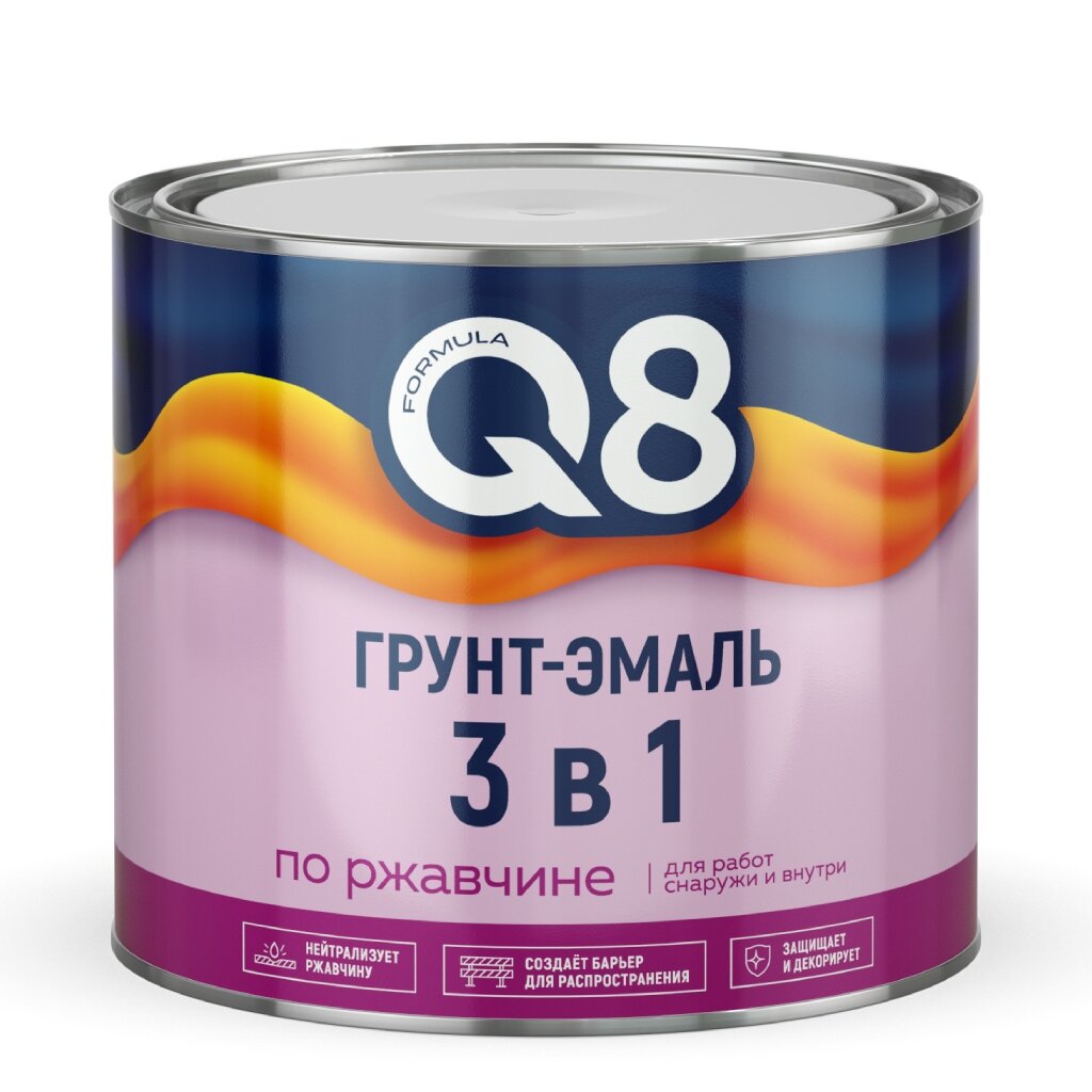 Грунт-эмаль Formula Q8, по ржавч, алкид, жел, 1.8 кг