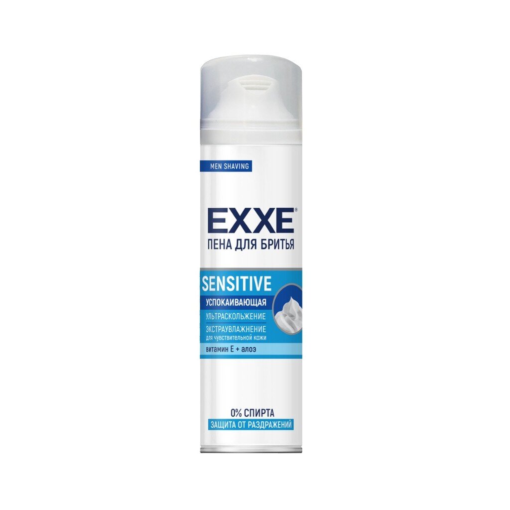 Пена для бритья Exxe, Sensitive Успокаивающая, для чувствительной кожи, 200 мл