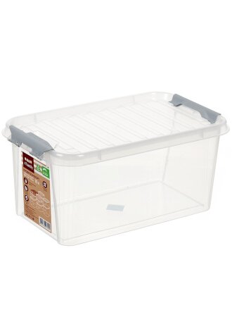 Ящик хозяйственный, 10 л, с крышкой, с защелками, Полимербыт, Профи Комфорт, 437900000