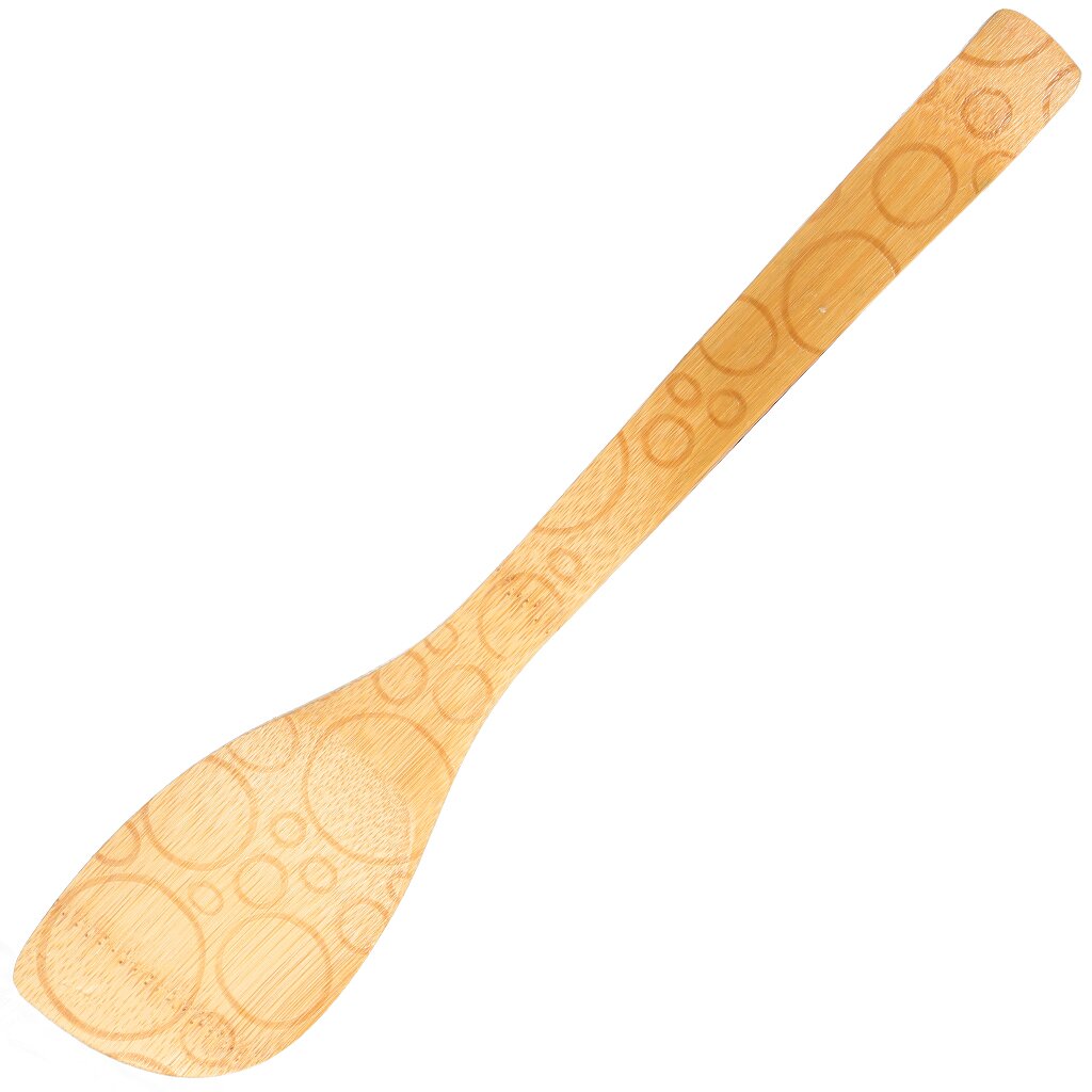 Лопатка кулинарная бамбук, с рисунком, навеска, Катунь, Круги, КТ-ЛК-11