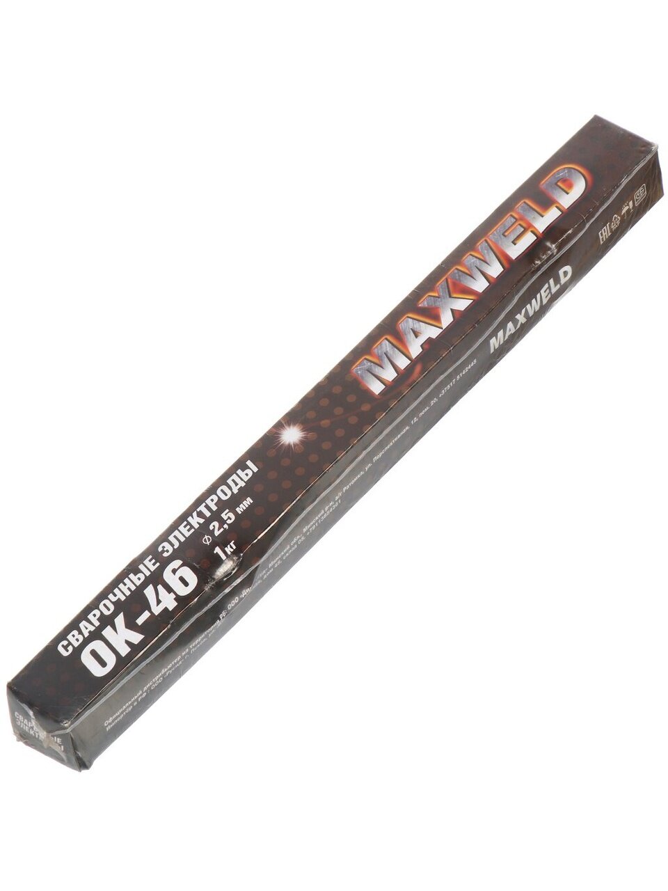 Электроды Maxweld, ОК-46, 2.5 мм, 1 кг, картонная коробка, сталь