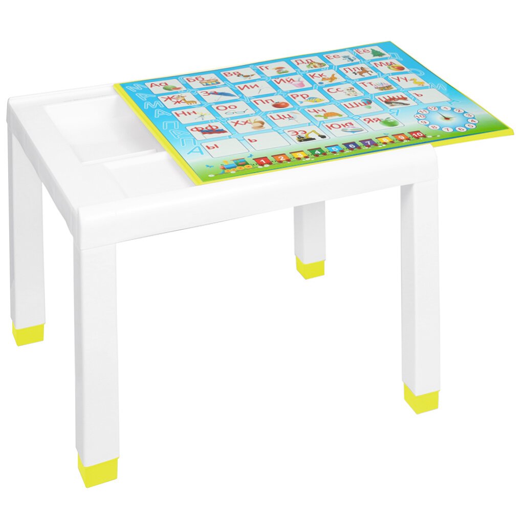 Столик детский пластик, 60х50х49 см, с деколью, желтый, Стандарт Пластик Групп, 160-057