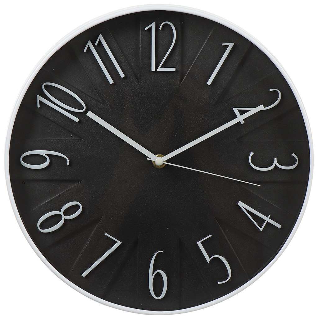 Часы настенные, 30 см, круглые, пластик, стекло, Y6-6064 часы настенные 30х5 см пластик стекло y059