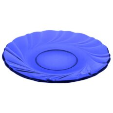 Тарелка обеденная, стекло, 21 см, круглая, Sea brim Saphir, 50186-06, синяя