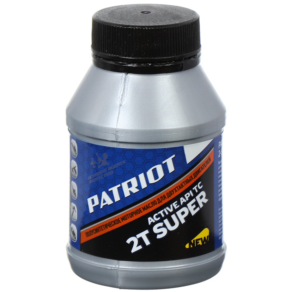 Масло машинное полусинтетическое, для двухтактного двигателя, Patriot, Super Active 2T, 0.1 л, 850030634 полусинтетическое масло patriot