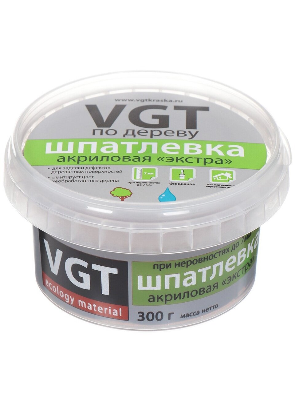 Шпатлевка VGT, Экстра, акриловая, по дереву, бук, 0.3 кг
