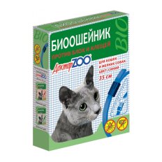 Ошейник от блох для кошек и мелких собак, Доктор ЗОО, Био, 35 см, синий, ZR0924