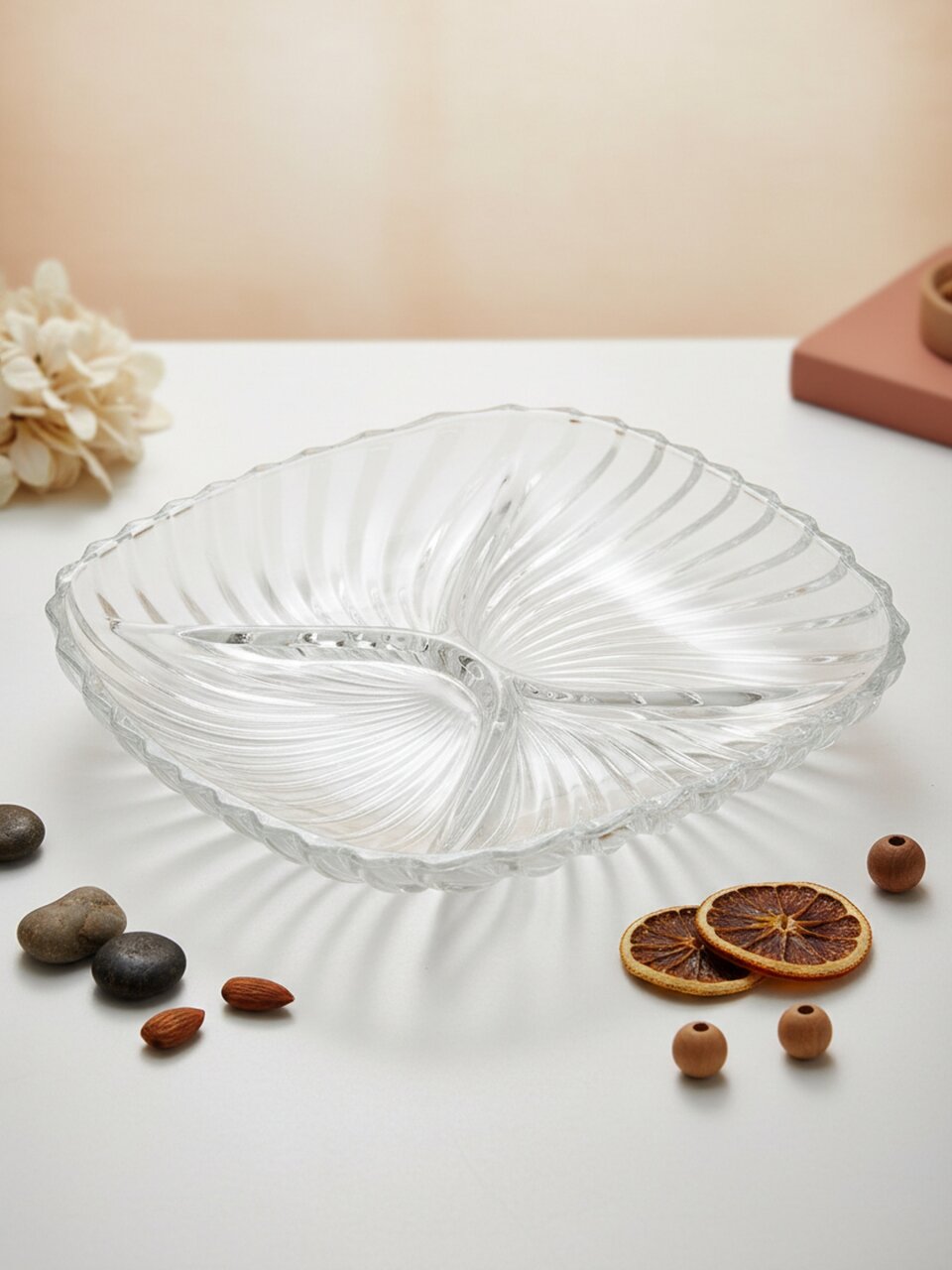 Менажница стекло, 24 см, 4 секции, Kaveh, Santa, PD1115GCL