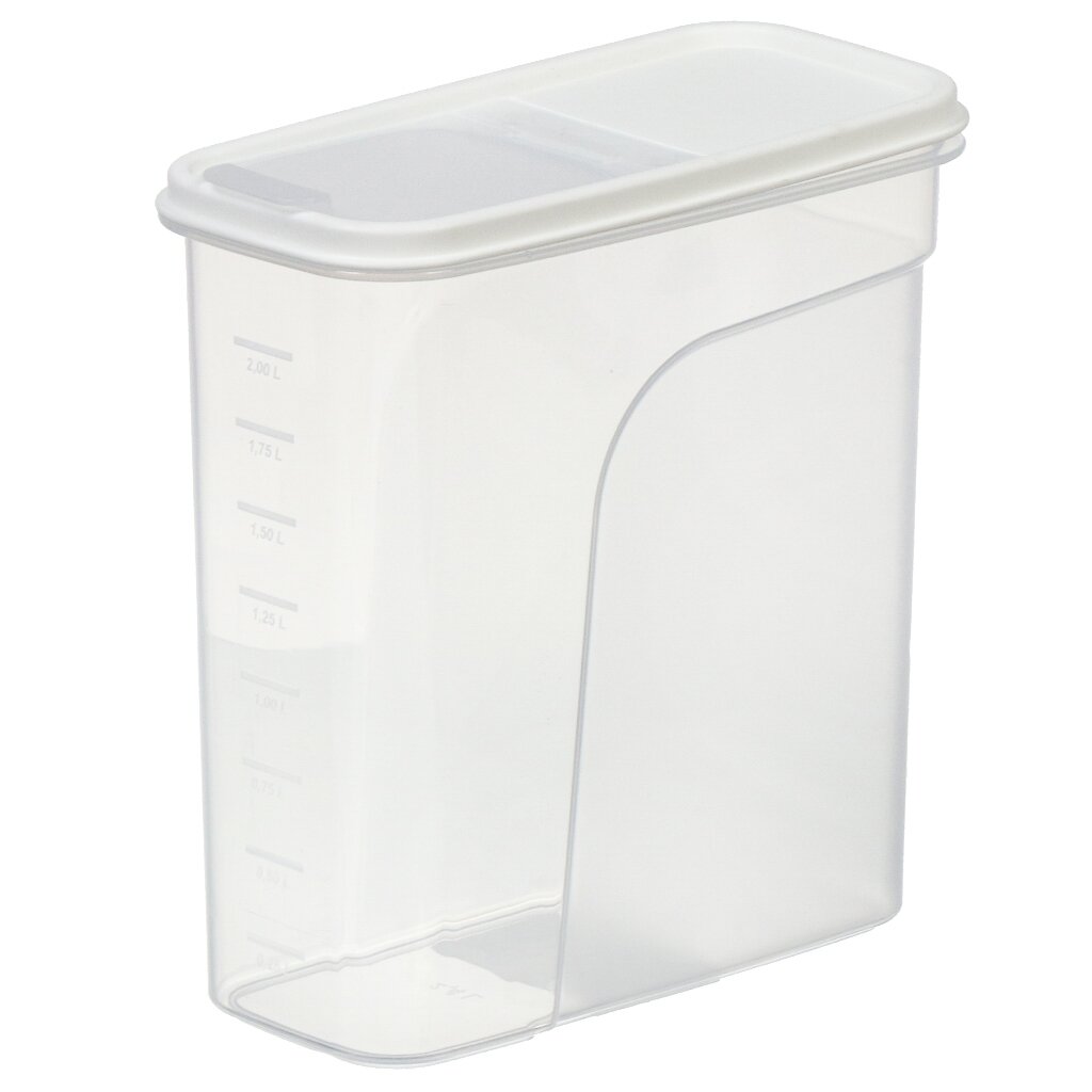 Контейнер пластик, 2.4 л, белый, прямоугольный, для сыпучих продуктов, с крышкой, Violet, 462406 контейнер для детской пустышки белый