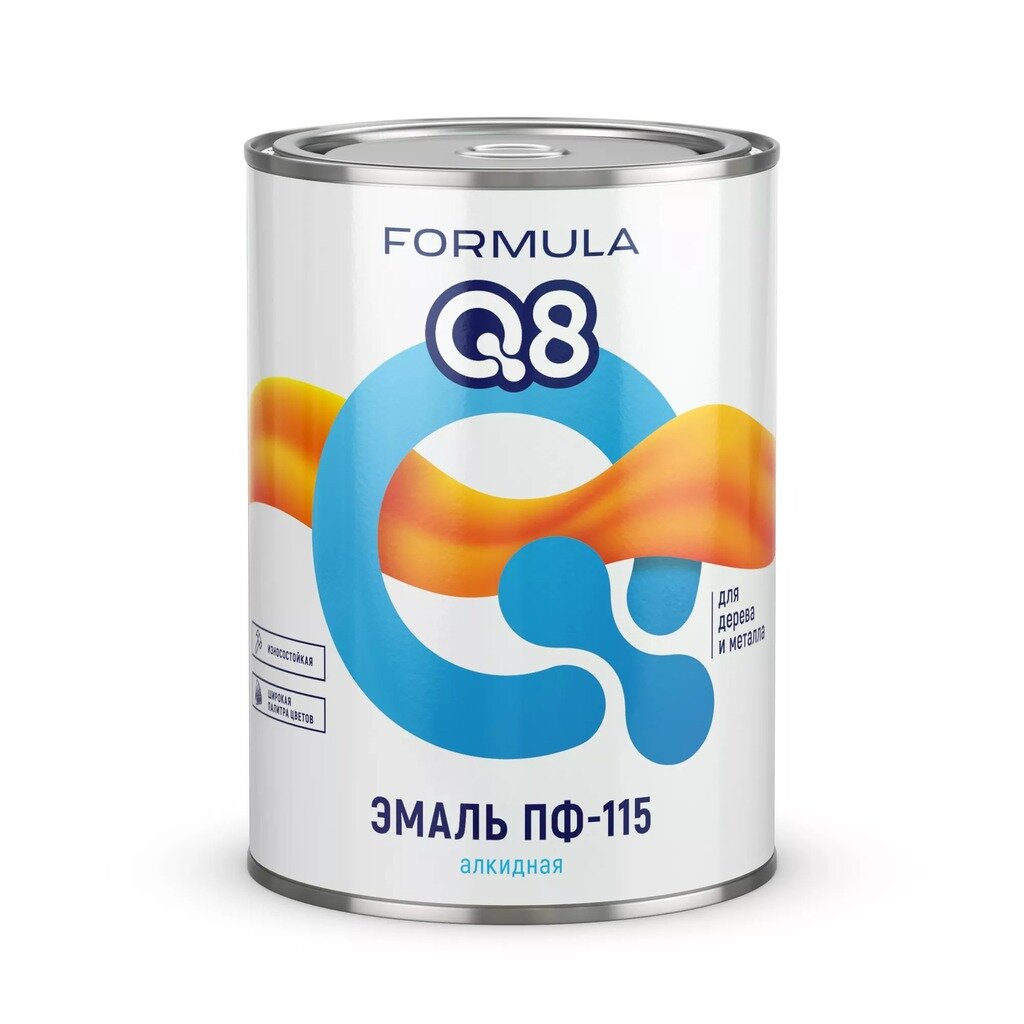 Эмаль Formula Q8, ПФ-115, алкидная, глянцевая, вишня, 0.9 кг
