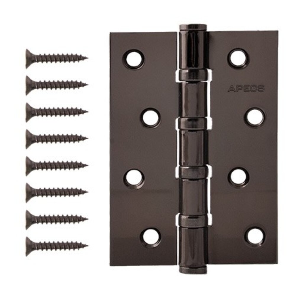 Петля врезная для деревянных дверей, Apecs, 100х70х3 мм, B4-Steel-BN, 232270, универсальный, с 4 подшипниками, черный никель