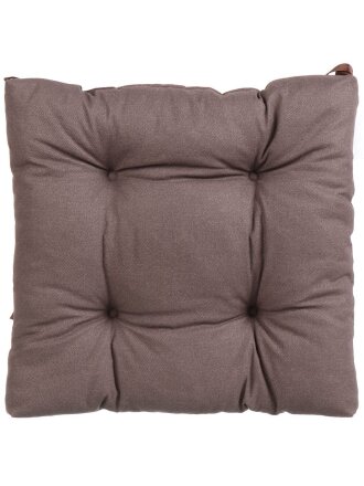 Сиденье мягкое велюр, 40х40 см, кофе, чехол 100% хлопок, Кантри