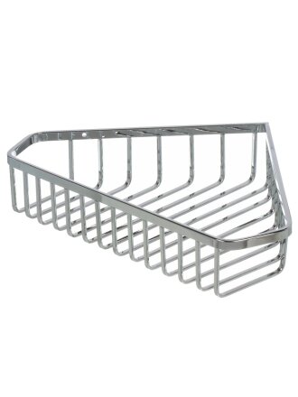 Полка для ванной металл, настенная, угловая, 32х22х6.5 см, хром, хром, A340093