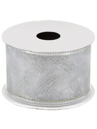 Лента декоративная полиэстер, 270х5 см, серебро, Y4-4218