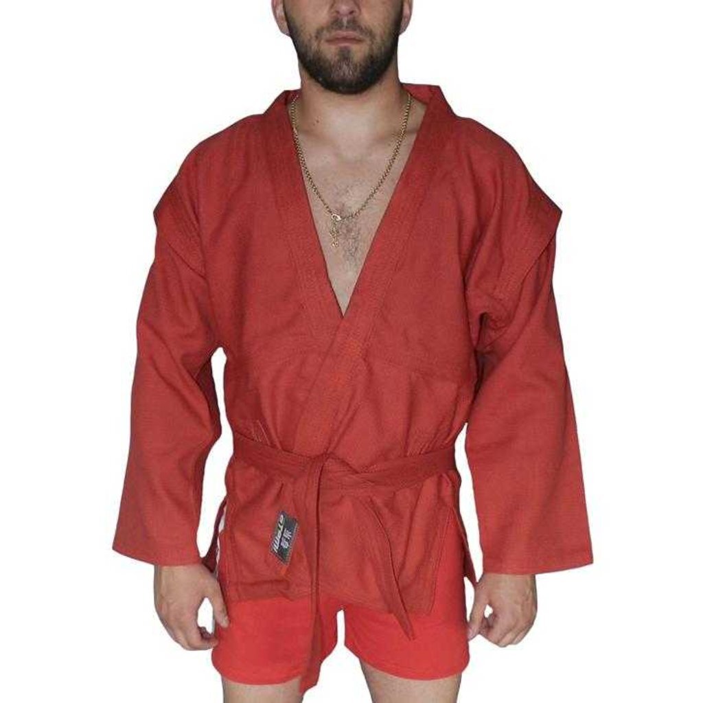 Куртка для самбо Atemi с поясом без подкладки, красная, пл-ть 550 г/м2, размер, 26, AX5, 00-00002527