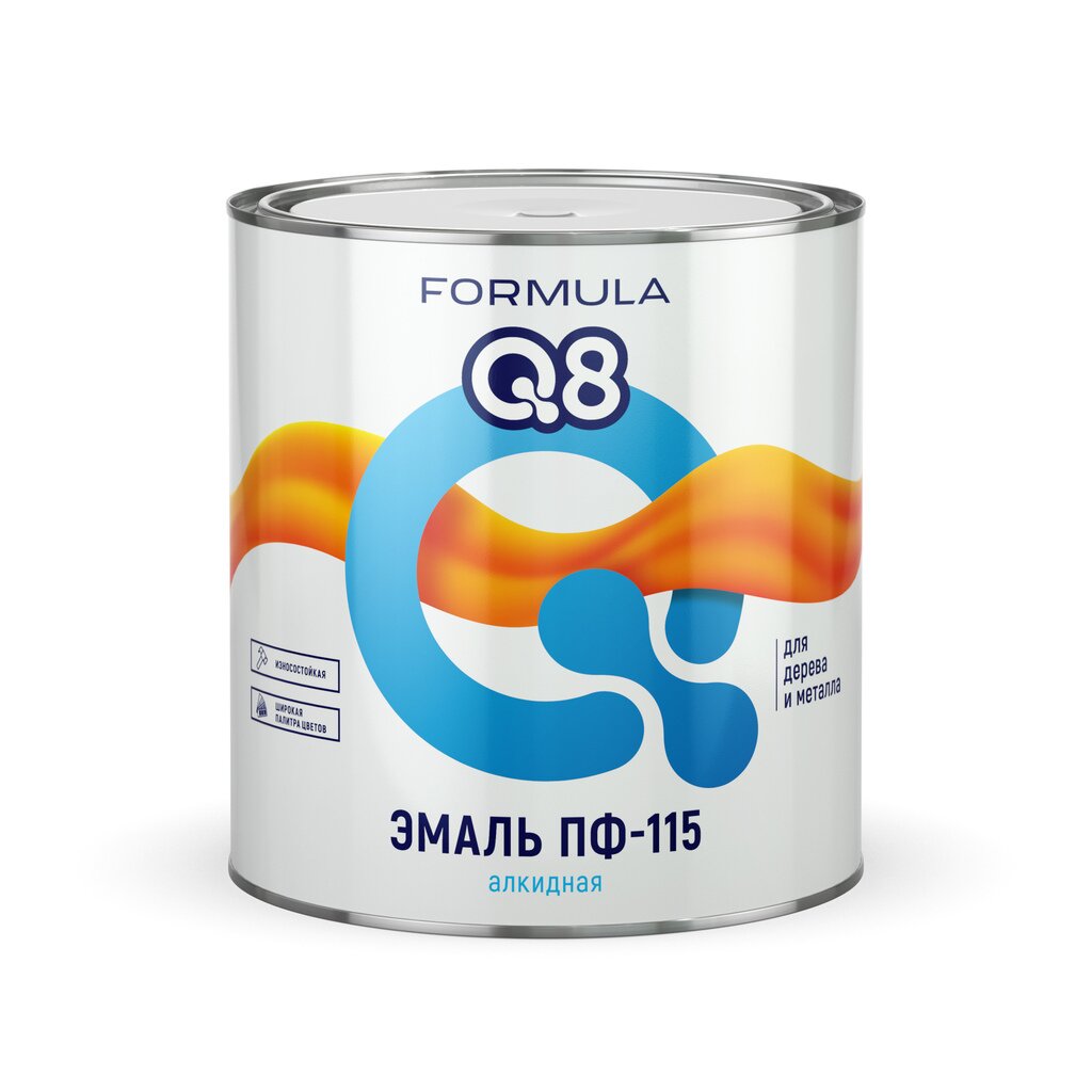 Эмаль Formula Q8, ПФ-115, алкидная, глянцевая, оранжевая, 2.7 кг эмаль formula q8 пф 115 алкидная глянцевая слоновая кость 0 9 кг