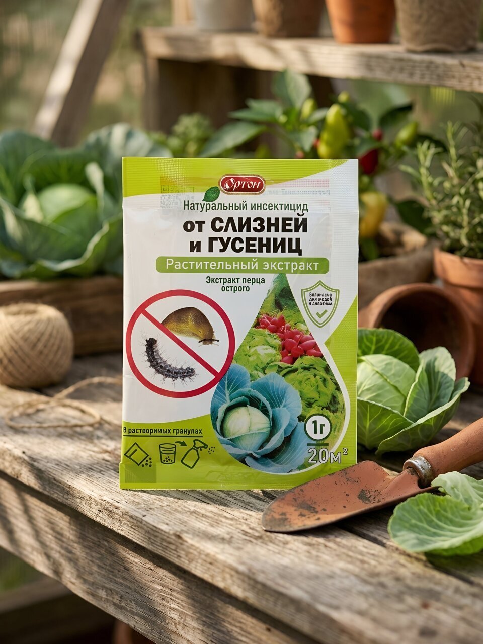 Инсектицид от слизней и гусениц, 1 г, Экстракт перца стручкового острого, Ортон