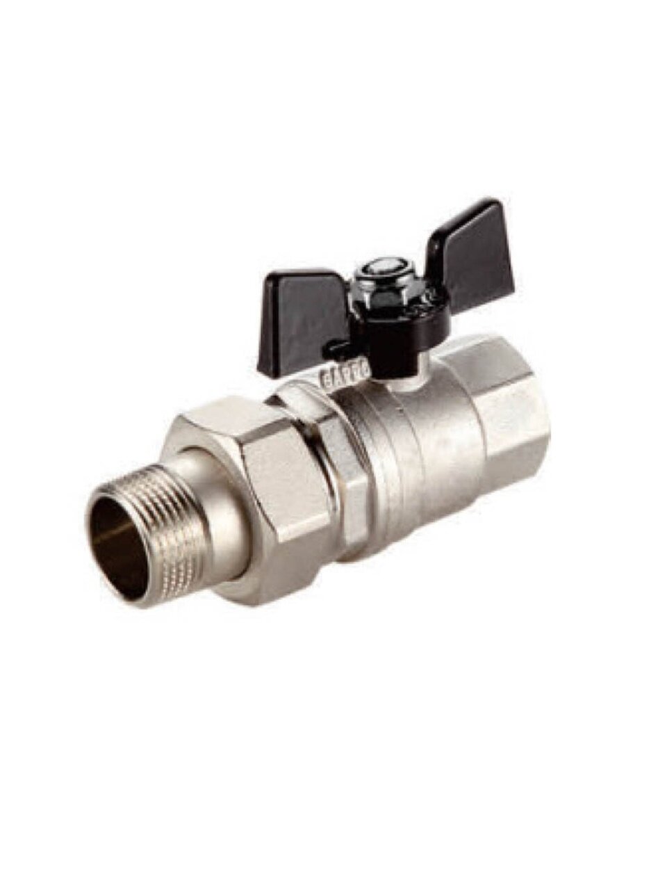 Кран для воды с американкой 1/2'', прямой, ручка-бабочка, Gappo