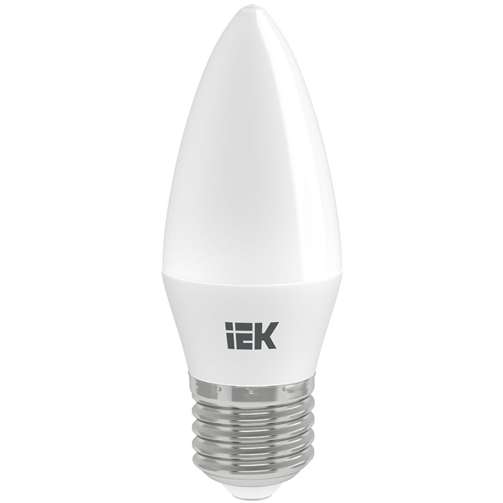 Лампа светодиодная E27, 7 Вт, 60 Вт, 230 В, свеча, 4000 К, свет нейтральный белый, IEK, C35, LED свеча цилиндр в подсвечнике из гипса 8 5х8 5х8 см белый перламутр