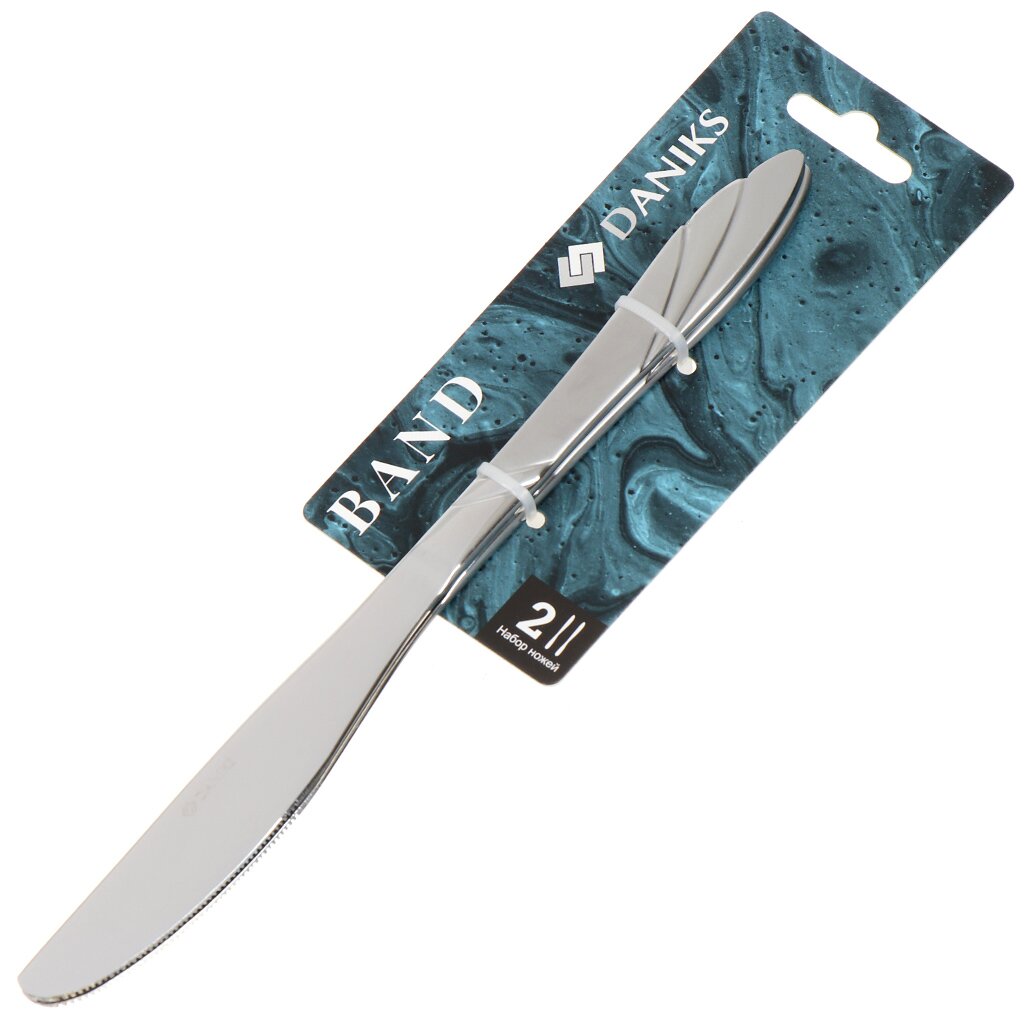 Нож нержавеющая сталь, 2 предмета, столовый, Daniks, Band термос daniks 0 35 л sl 35z серебристый 316127