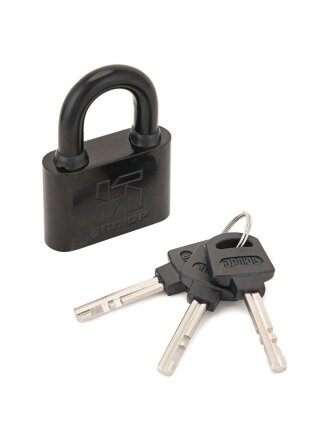 Замок навесной Аллюр, ВС2С-401, 6 630, блистер, цилиндровый, черный, 38 мм, 3 ключа