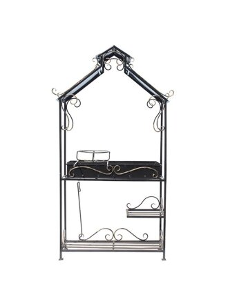 Мангал 1050х400х1950 мм, 3 мм, стационарный, крыша, кочерга, решетка, подставка под казан, Имение