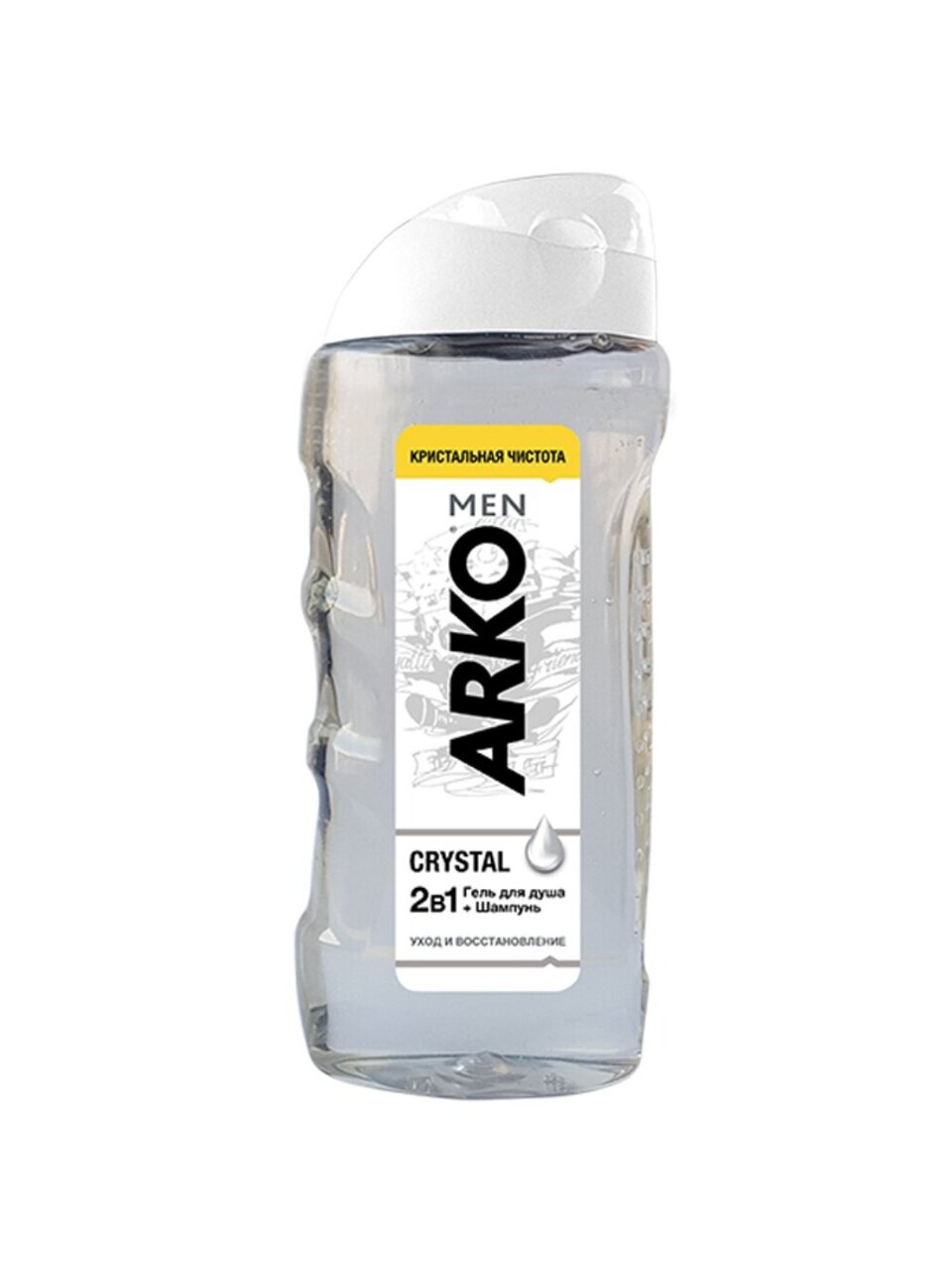 Гель для душа и шампунь Arko Men, Crystal 2в1, для мужчин, 260 мл