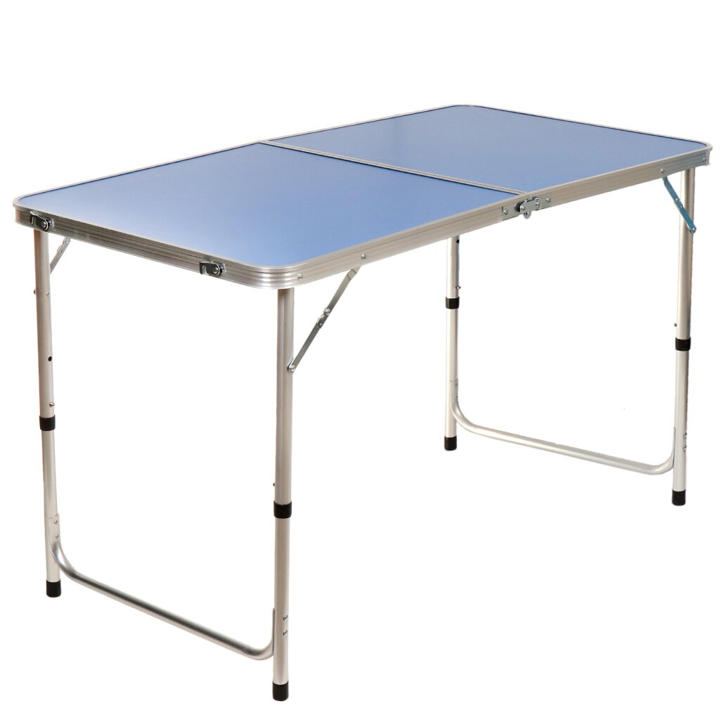 Стол складной металл, прямоугольный, 120х60х55.5 см, столешница МДФ, голубой, Green Days, YTFT044-blue стол садовый прямоугольный капитоша складной 59 5x50 5x49 5 см полипропилен голубой