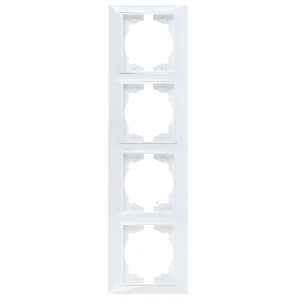 Рамка четырехместная Ledard вертикальная белая