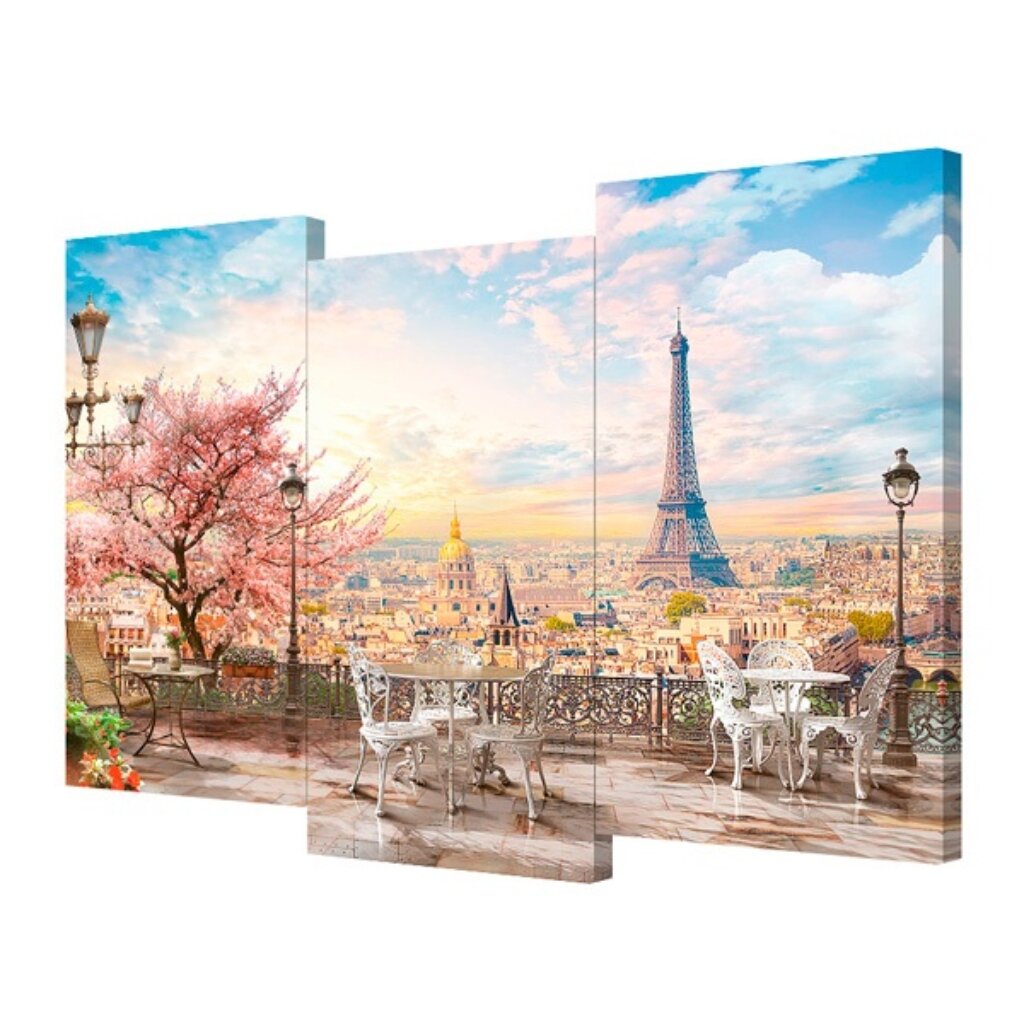 Картина модульная, 150х100 см, 3 модуля, Мечты о Париже, S-4141H