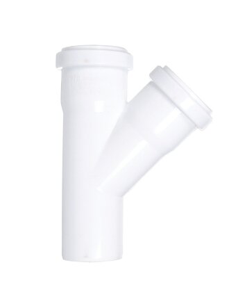 Тройник канализационный 50х50 мм, 45 °, РосТурПласт, белый, 24555