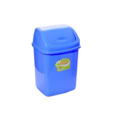 Контейнер для мусора пластик, 5 л, прямоугольный, плавающая крышка, синий перламутровый, Dunya Plastik, Sympaty, 09401