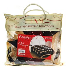 Плед Amore Mio полутораспальный (150х200 см) фланель, в сумке, Ромбы 63227
