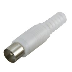 Штекер антенный без пайки, пластик, белый, индивидуальная упаковка, TDM Electric, SQ1809-0008