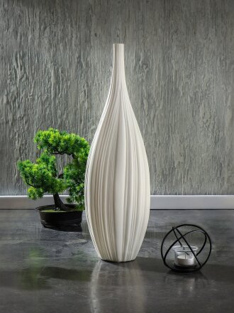 Ваза керамика, напольная, 52х16 см, AI-0807004, вытянутая, белая