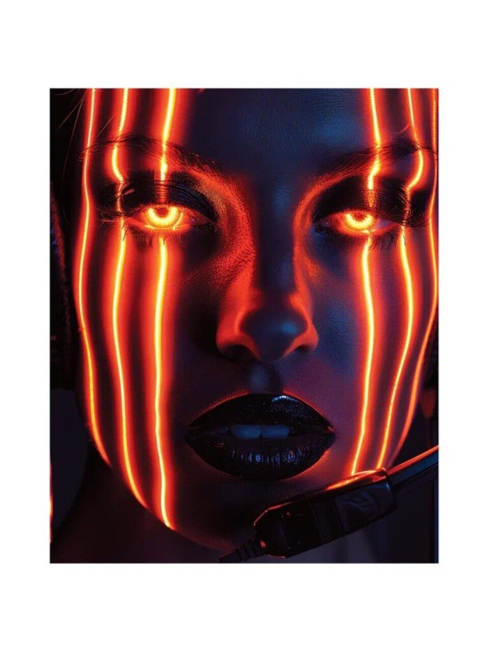 Картина в коробке холст, 50х40 см, Неоновый взгляд, kt45-14953