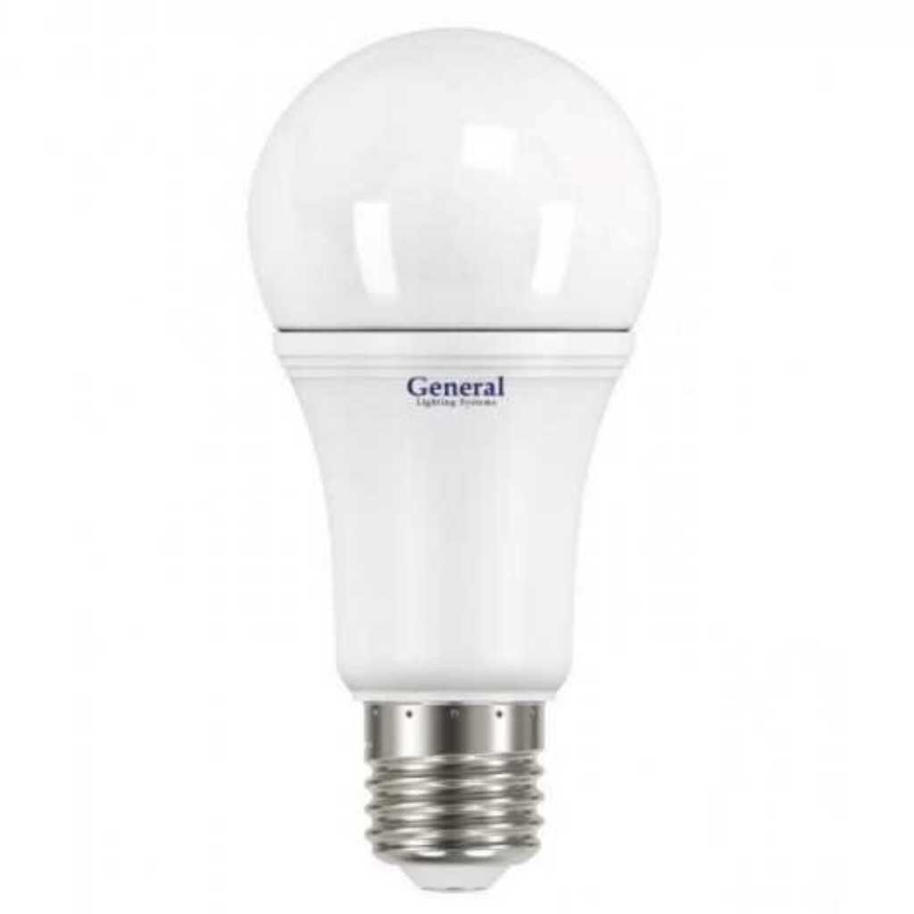 Лампа светодиодная E27, 20 Вт, 230 В, груша, 4500 К, свет нейтральный белый, General Lighting Systems, GLDEN-WA60 разборная розетка general lighting systems