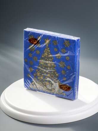 Gold Decor Золотая ёлка на синем