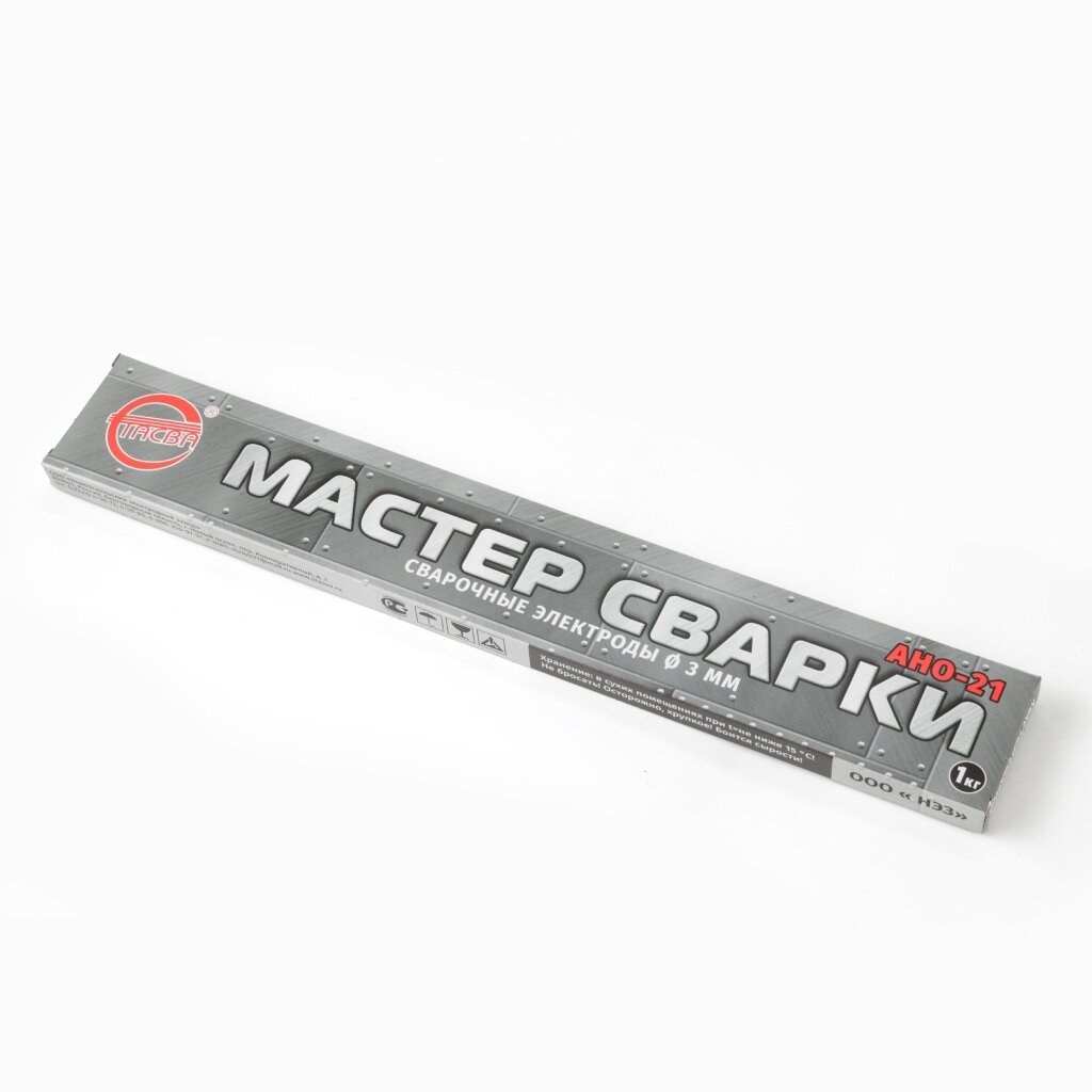 Электроды Мастер сварки, АНО-21, по стали, 3 мм, 1 кг, картонная коробка, СТАСВА