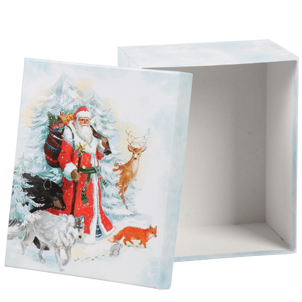 Подарочная коробка картон, 21х17х11 см, прямоугольная, Щедрый Дед Мороз, Д10103П.373.2 дед мороз