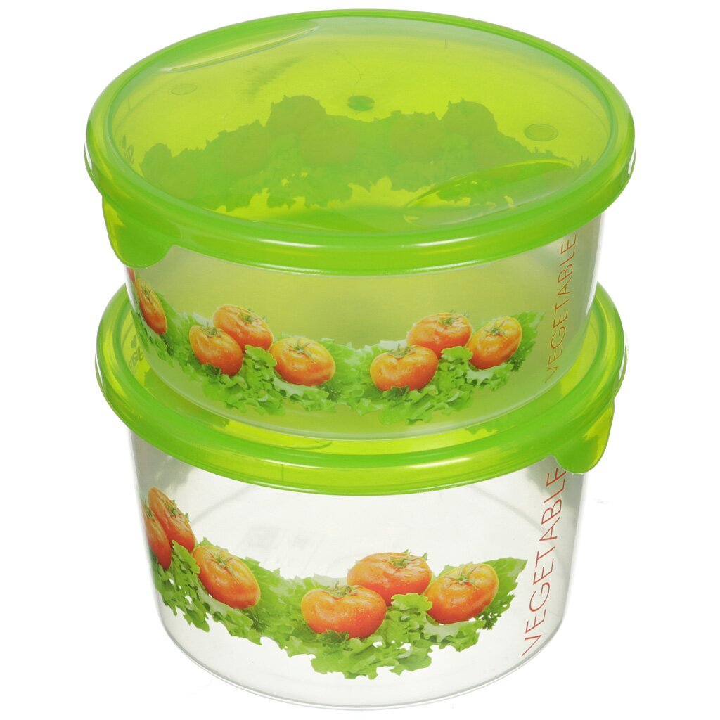 Конт д/СВЧ и заморозки набор 2-предм Браво круглый (0,5/0,75л) овощи ПЦ1070/GR1071