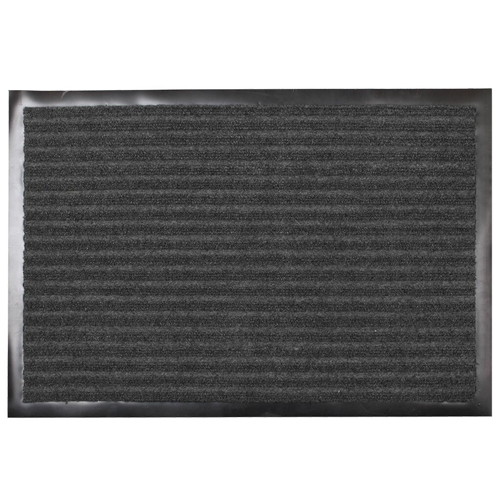 Коврик грязезащитный, 50х80 см, прямоугольный, резина, с ковролином, серый, Floor mat Комфорт, ComeForte, XT-3003 коврик придверный влаговпитывающий ребристый комфорт 40×60 см серый